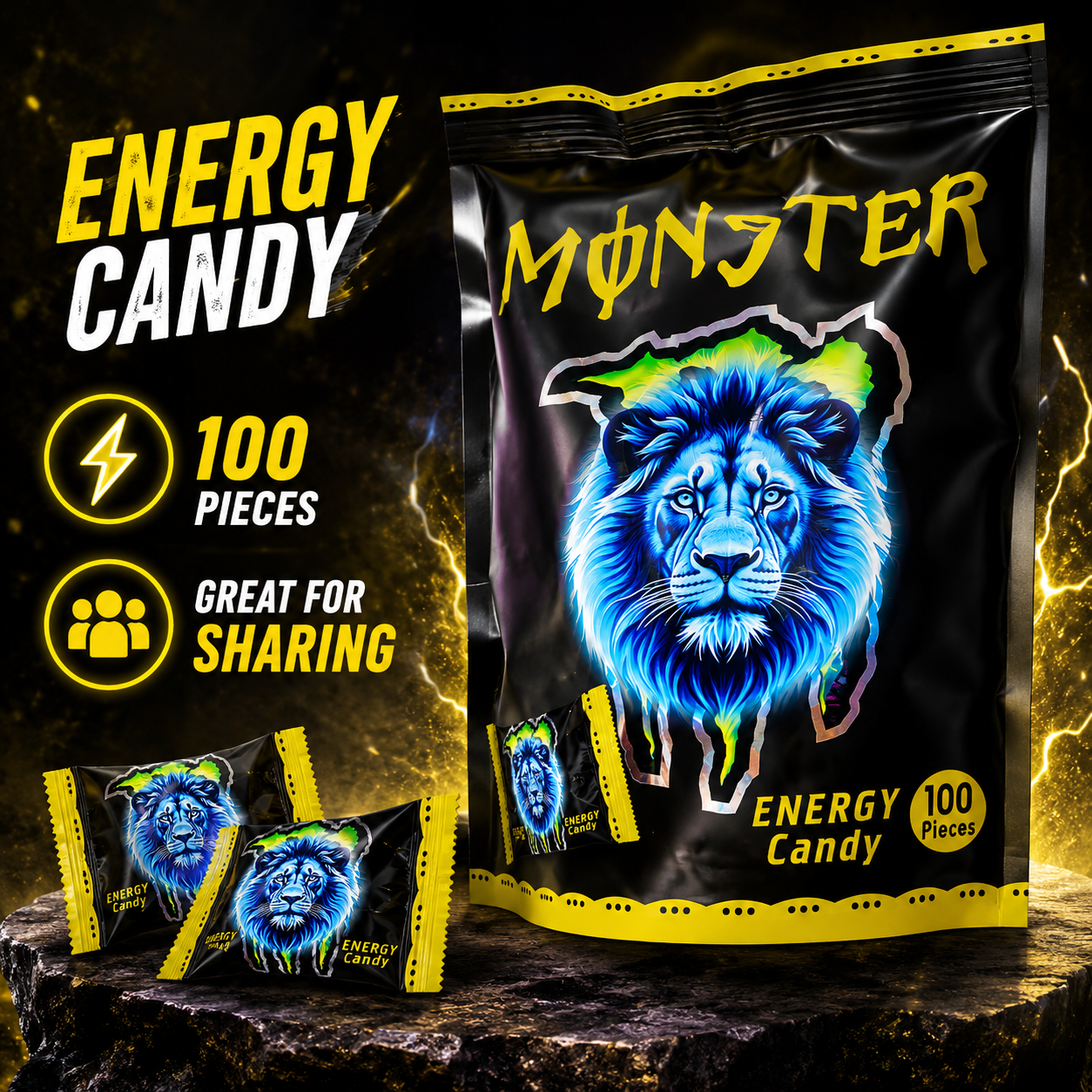 Monster Energy Candy Pack – 100 Pieces Individually Wrapped Candy for Parties, Shops, Gift Bags, Events & Daily Sweet Treats - Image 7