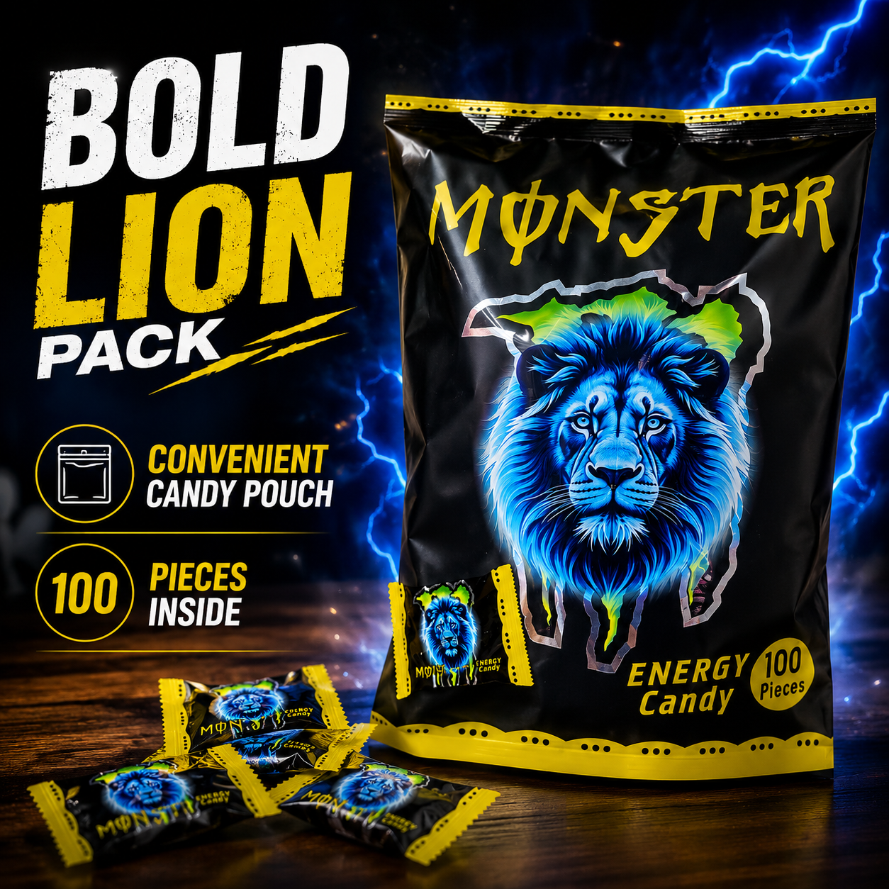 Monster Energy Candy Pack – 100 Pieces Individually Wrapped Candy for Parties, Shops, Gift Bags, Events & Daily Sweet Treats - Image 6