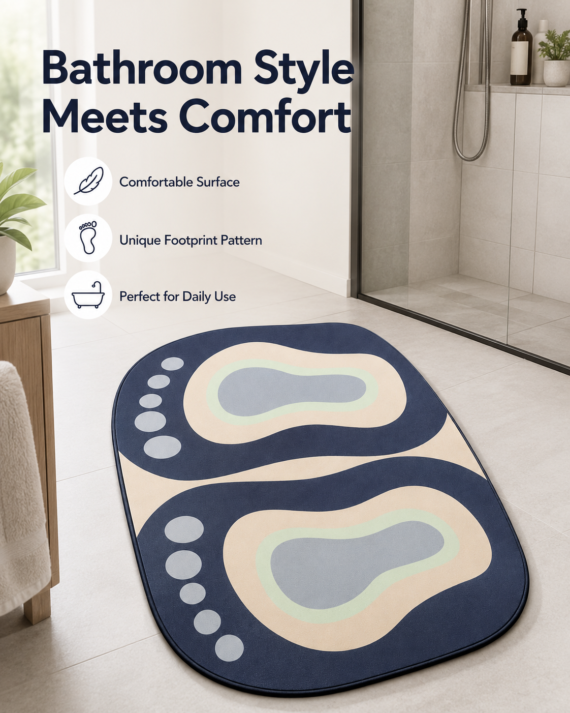 Modern Abstract Floor Rug for Bedroom & Living Room – Soft Printed Area Mat, Bedside Carpet, Decorative Room Rug for Home, Office & Kids Room - Image 3