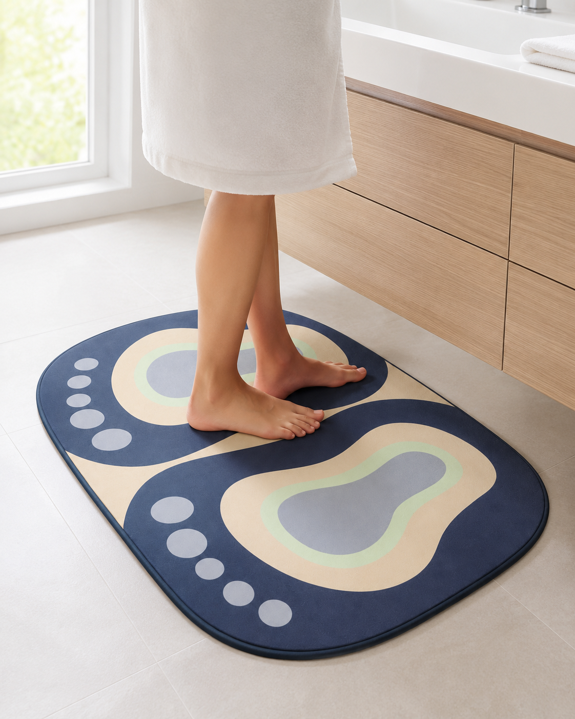Modern Abstract Floor Rug for Bedroom & Living Room – Soft Printed Area Mat, Bedside Carpet, Decorative Room Rug for Home, Office & Kids Room - Image 5