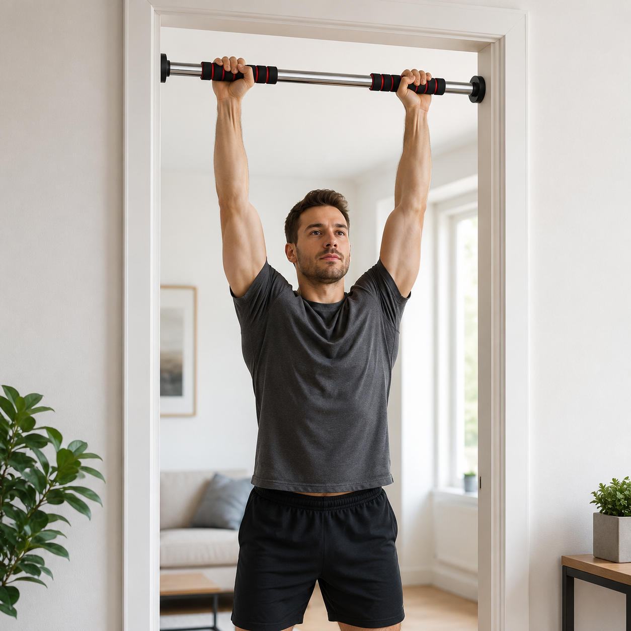 Adjustable Doorway Pull-Up Bar with Foam Grips – No-Drill Home Gym Bar - Image 6