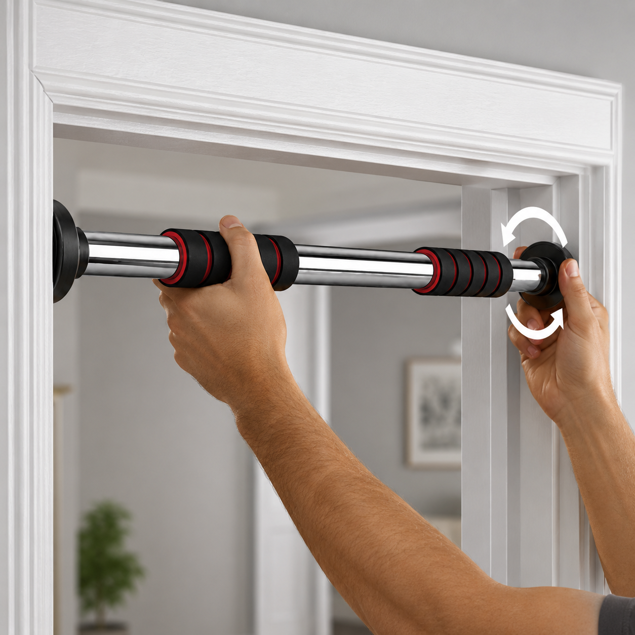 Adjustable Doorway Pull-Up Bar with Foam Grips – No-Drill Home Gym Bar - Image 5