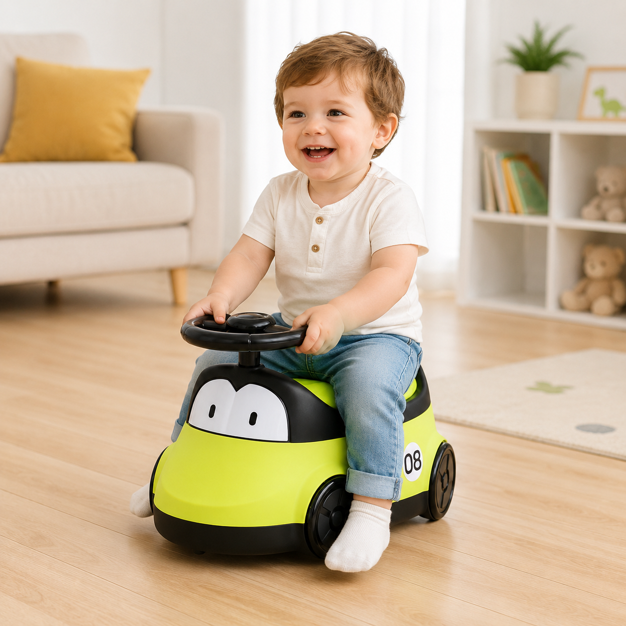 Kids Mini Ride-On Push Car with Steering Wheel – Foot-to-Floor Toddler Riding Toy for Boys and Girls - Image 6