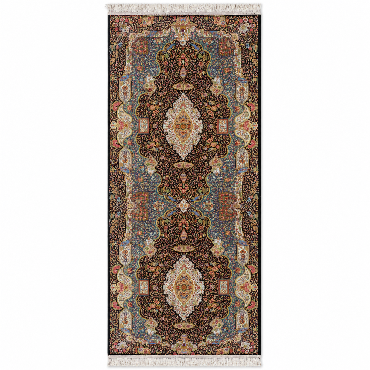 Persian-Style Decorative Runner Rug 6 ft × 2 ft – Traditional Floral Carpet with Fringed Edges - Image 9