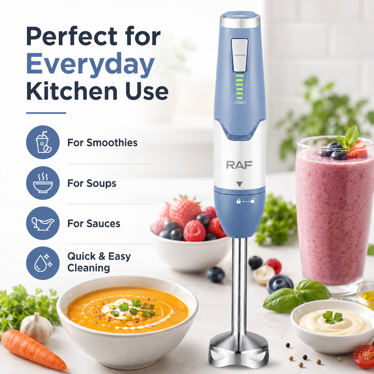 Electric Hand Blender – 2-Speed Stainless Steel Immersion Stick Blender 700W - Image 6