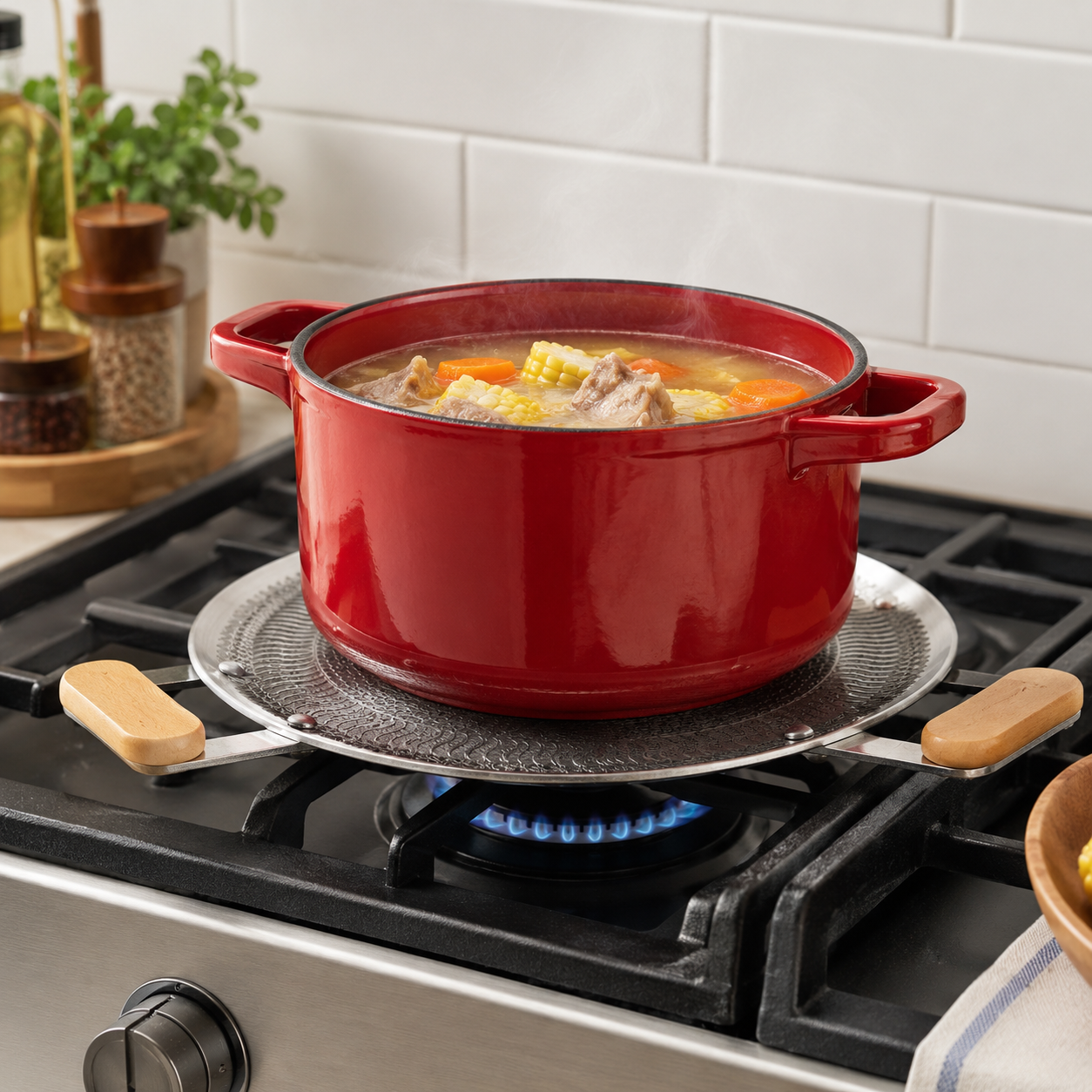 Premium Honeycomb Non-Stick Cooking Wok with Dual Wooden Handles – Multipurpose Frying Pan - Image 6