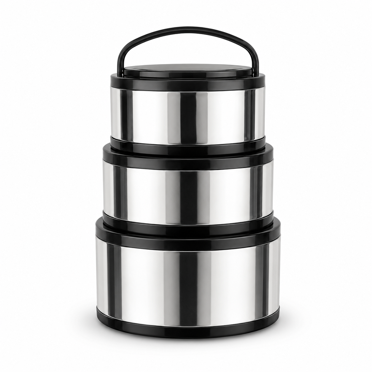 3-Piece Stainless Steel Insulated Hot Pot Set – 2L, 4L & 8L Thermal Food Warmer Containers with Lids and Handles - Image 6