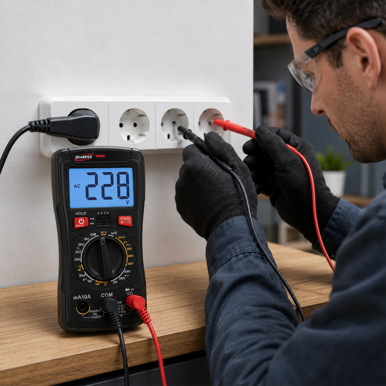 WinAPEX Digital Multimeter with NCV Detection, LCD Display, Voltage Current Resistance Tester & Test Leads - Image 5