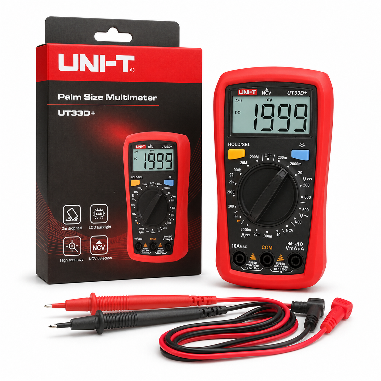 Digital Multimeter with NCV Detection, Backlit LCD, 600V AC/DC Testing and Continuity Buzzer