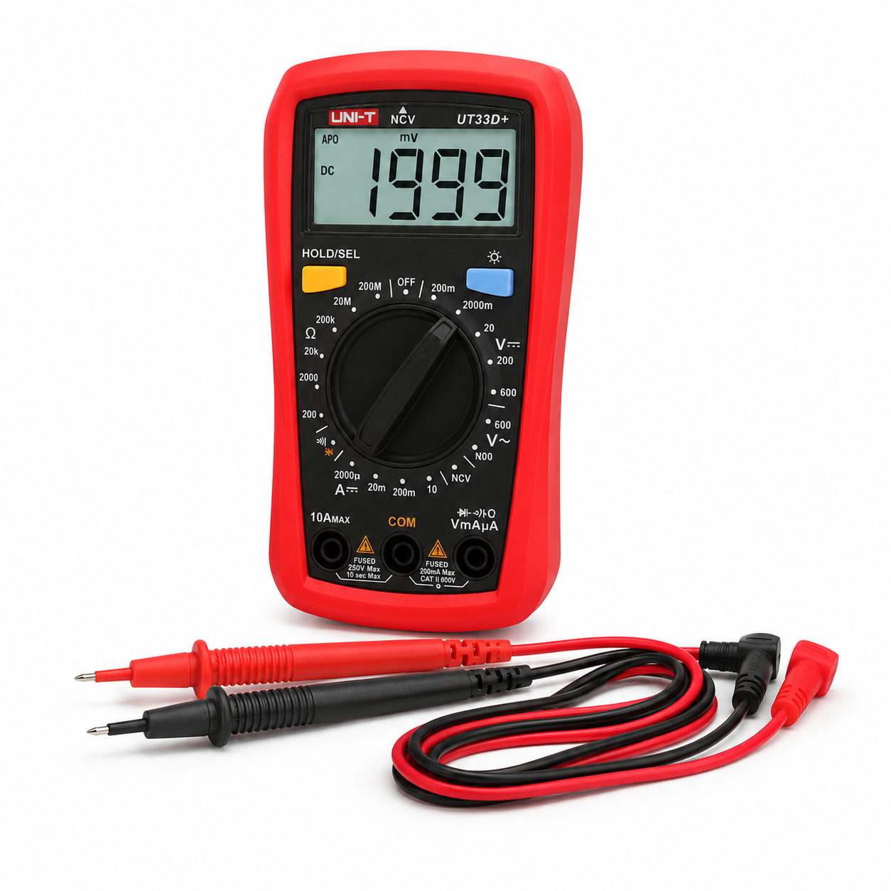 Digital Multimeter with NCV Detection, Backlit LCD, 600V AC/DC Testing and Continuity Buzzer - Image 4