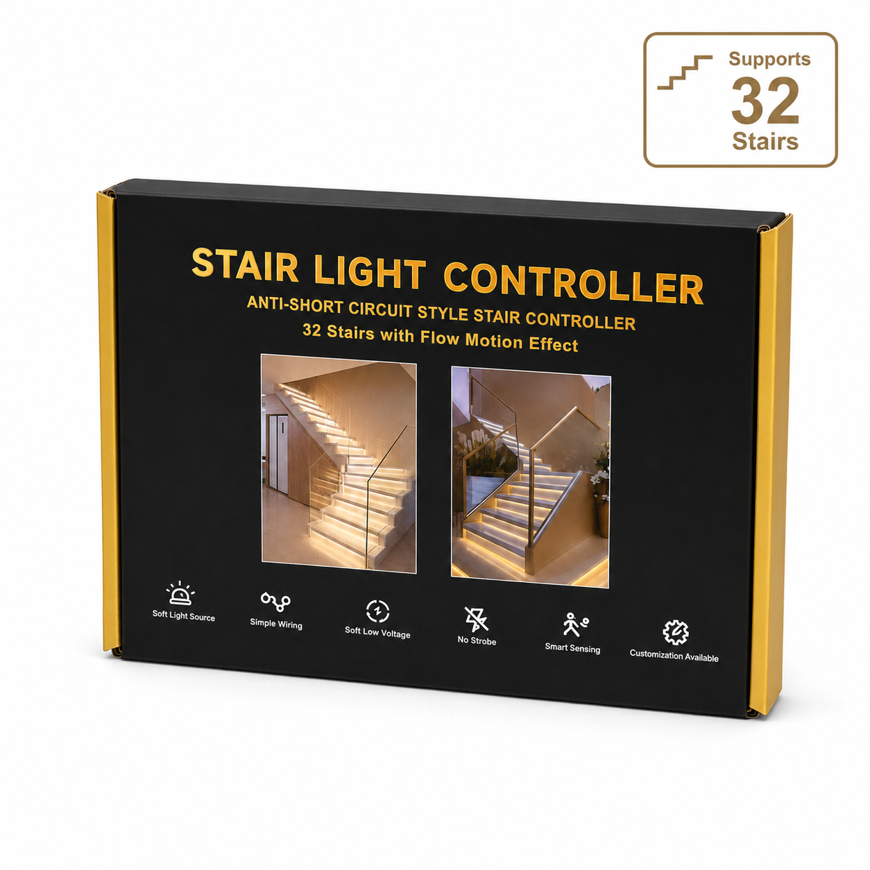 Smart LED Stair Light Controller with Motion Sensor, 4 Flow Lighting Modes and Anti-Short-Circuit Protection - Image 6