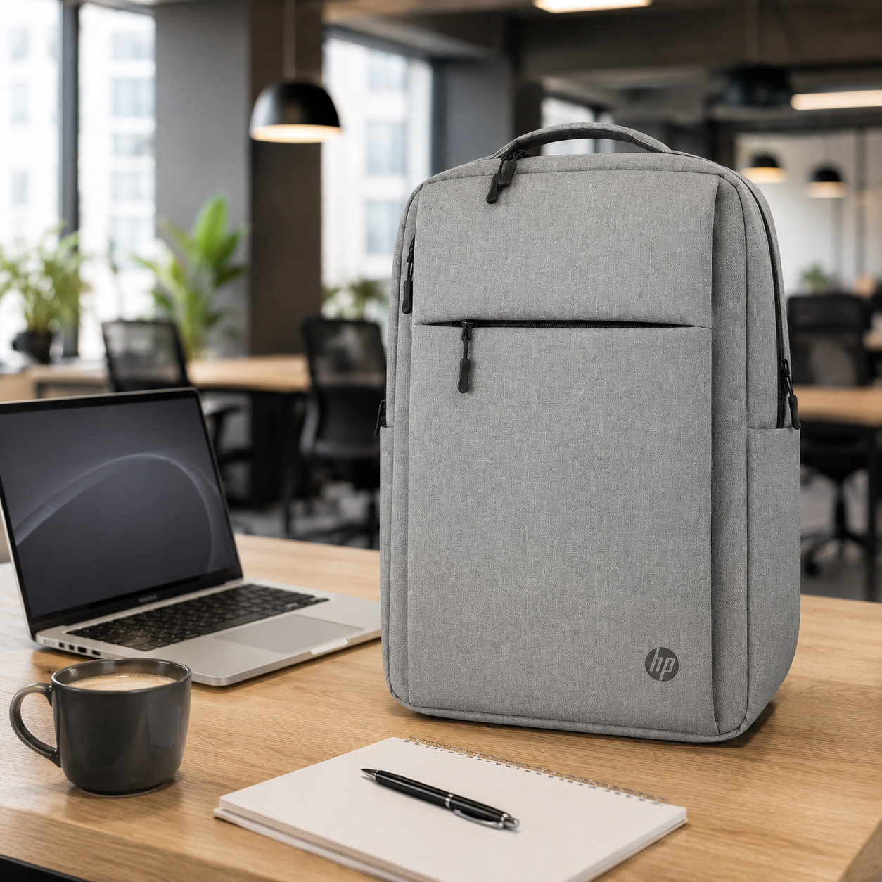Laptop Backpack with Padded Compartment and Front Zipper Pocket – Grey or Blue - Image 7