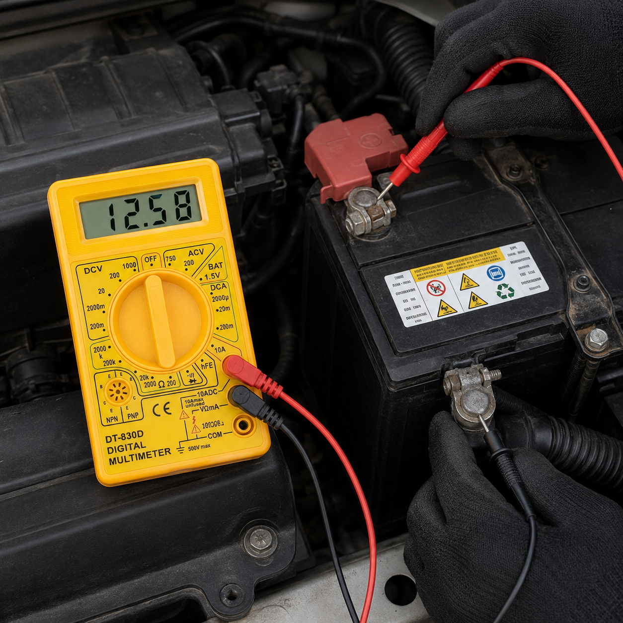 Digital Multimeter with Test Leads – AC/DC Voltage, Current, Resistance and Diode Tester - Image 4