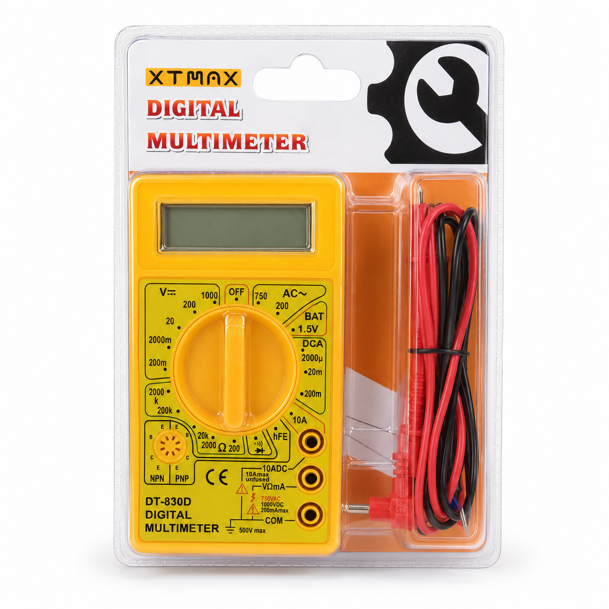 Digital Multimeter with Test Leads – AC/DC Voltage, Current, Resistance and Diode Tester - Image 2