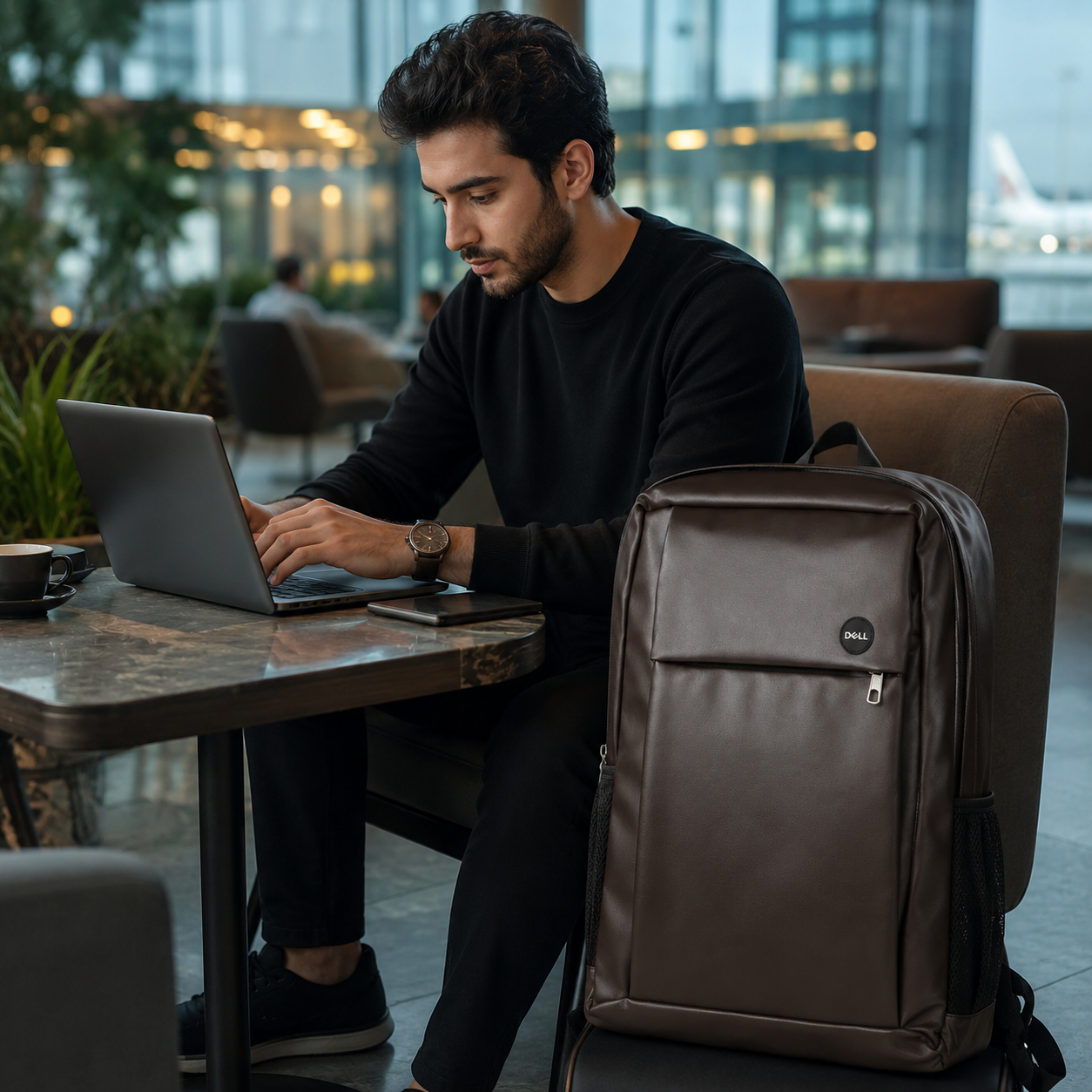 Dell Brown Laptop Backpack for Up to 15.6-Inch Laptops – Padded Business, Office and Travel Bag - Image 8