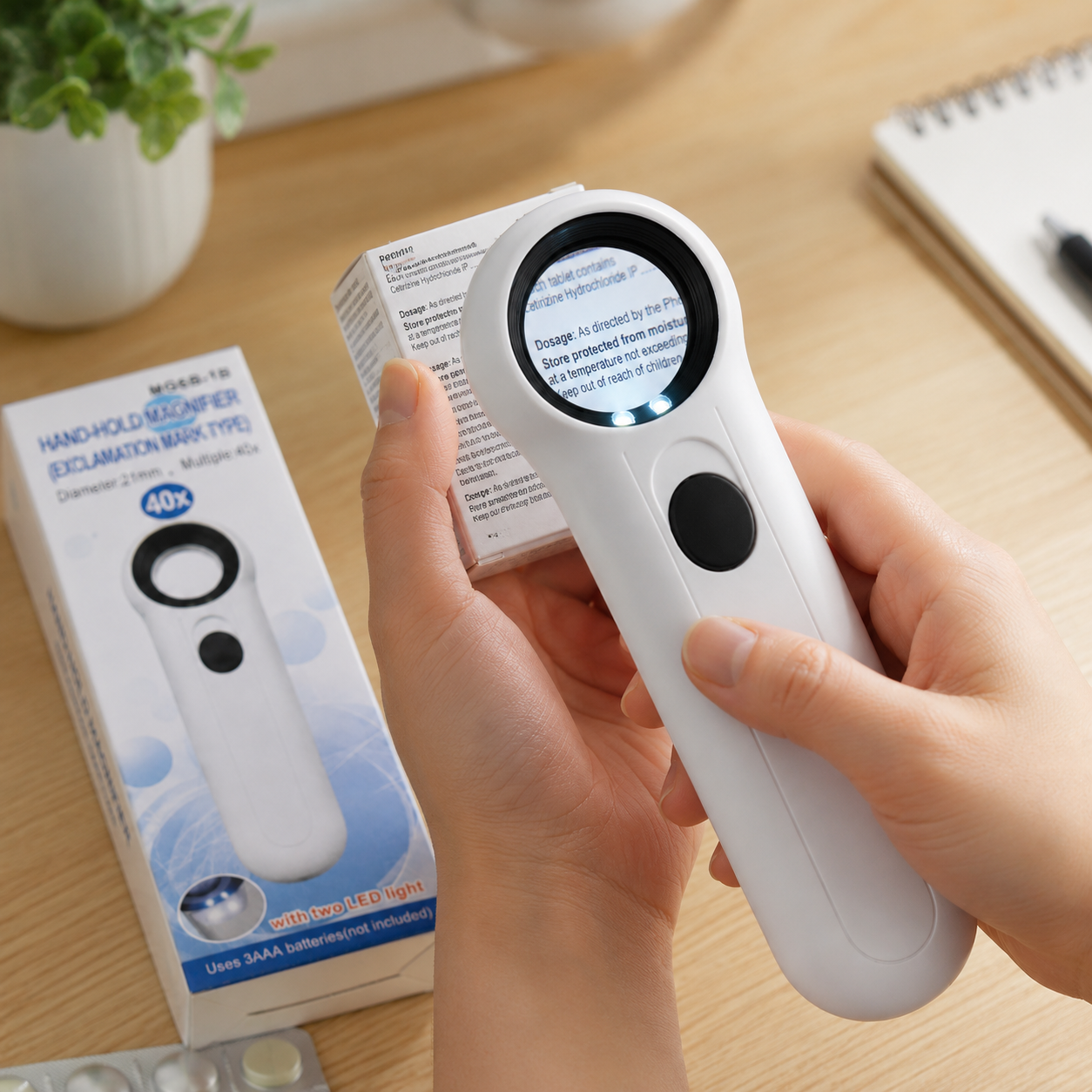 40X Handheld LED Magnifying Glass with 21mm Lens – Portable Inspection Magnifier MGB-1B - Image 6