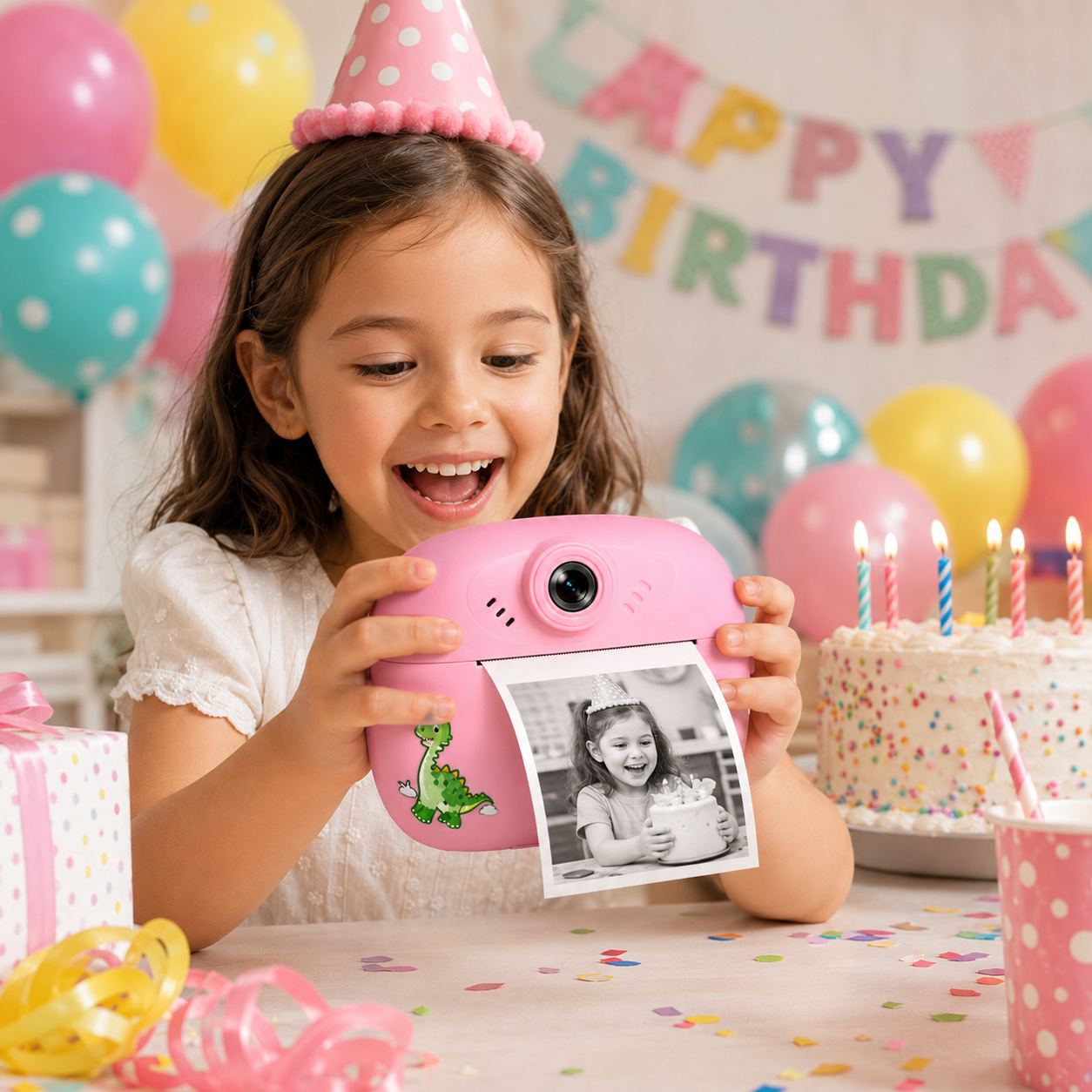 Kids Instant Print Digital Camera with Thermal Paper Rolls, Colour Markers & Lanyard - Image 7