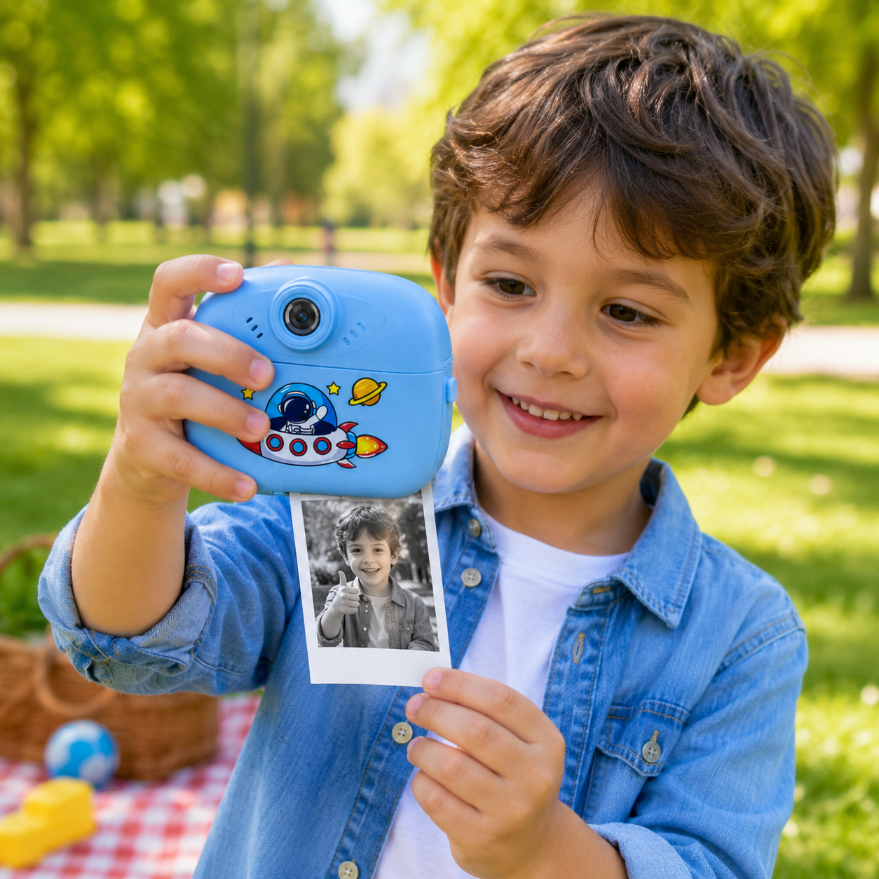 Kids Instant Print Digital Camera with Thermal Paper Rolls, Colour Markers & Lanyard - Image 3