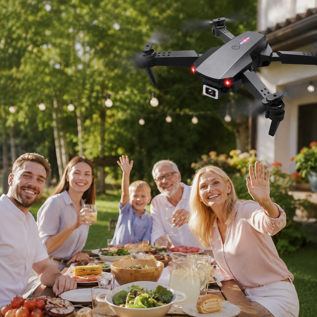 E88 Pro Foldable HD Camera Drone with App Control, LED Lights & Real-Time Video – Rechargeable RC Quadcopter - Image 8
