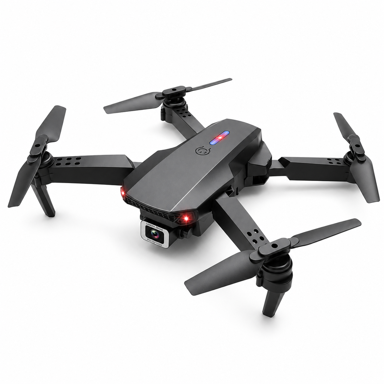 E88 Pro Foldable HD Camera Drone with App Control, LED Lights & Real-Time Video – Rechargeable RC Quadcopter