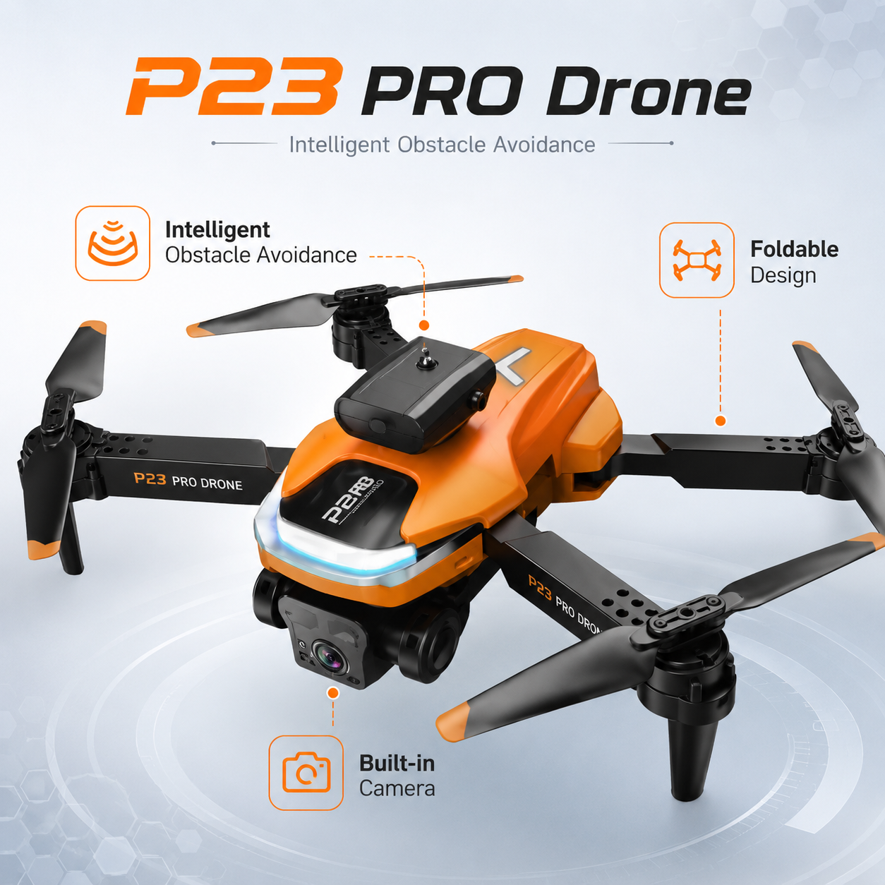 P23 Pro Foldable Camera Drone with Intelligent Obstacle Avoidance – Remote-Control Quadcopter for Ages 14+ - Image 9