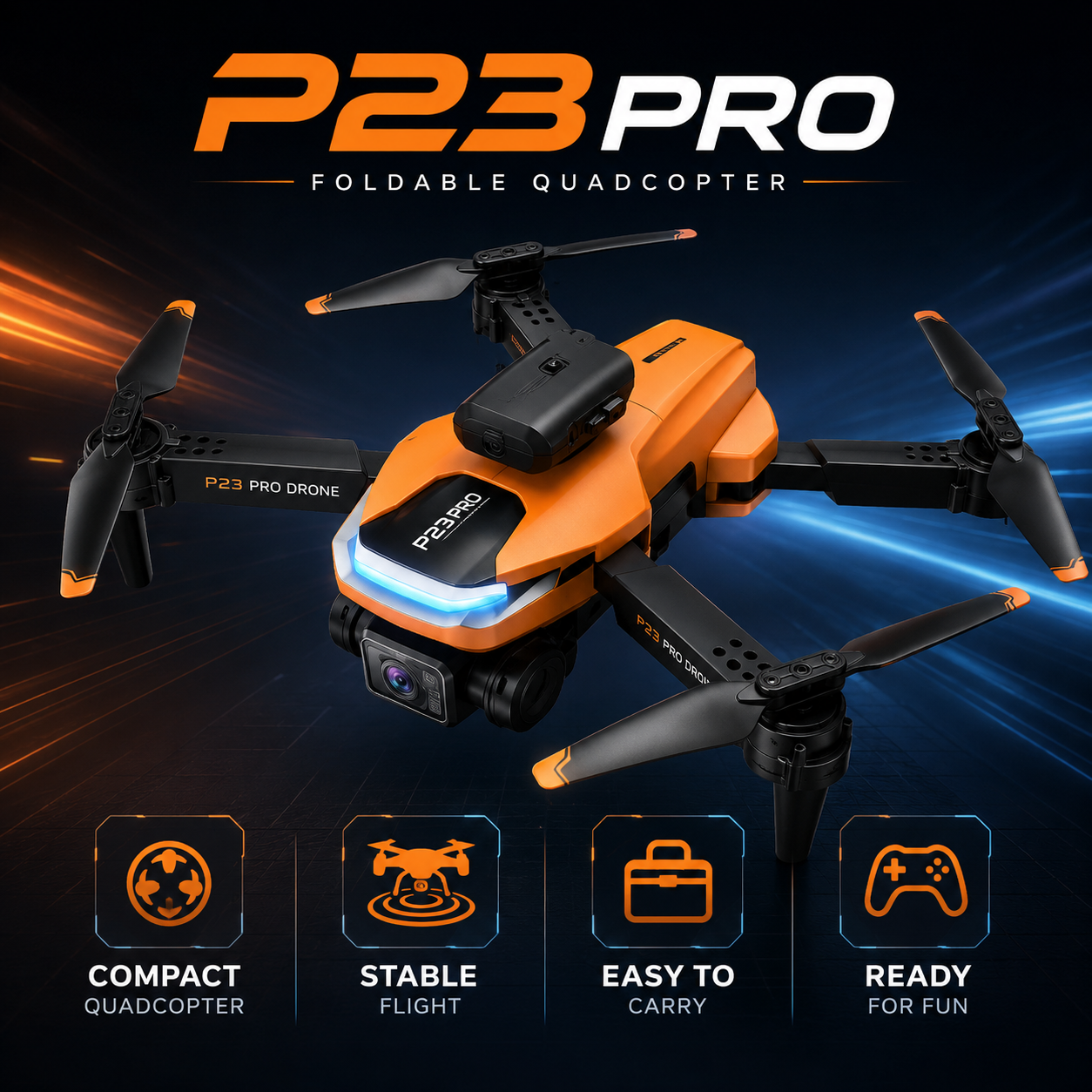 P23 Pro Foldable Camera Drone with Intelligent Obstacle Avoidance – Remote-Control Quadcopter for Ages 14+ - Image 6