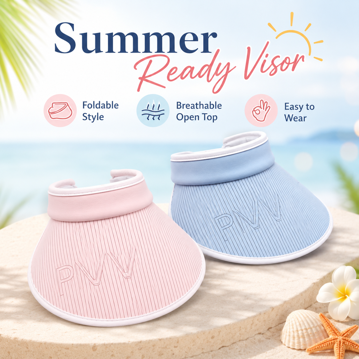 Women’s Wide-Brim Open-Top Sun Visor Hat – Lightweight UV Protection Summer Cap - Image 7