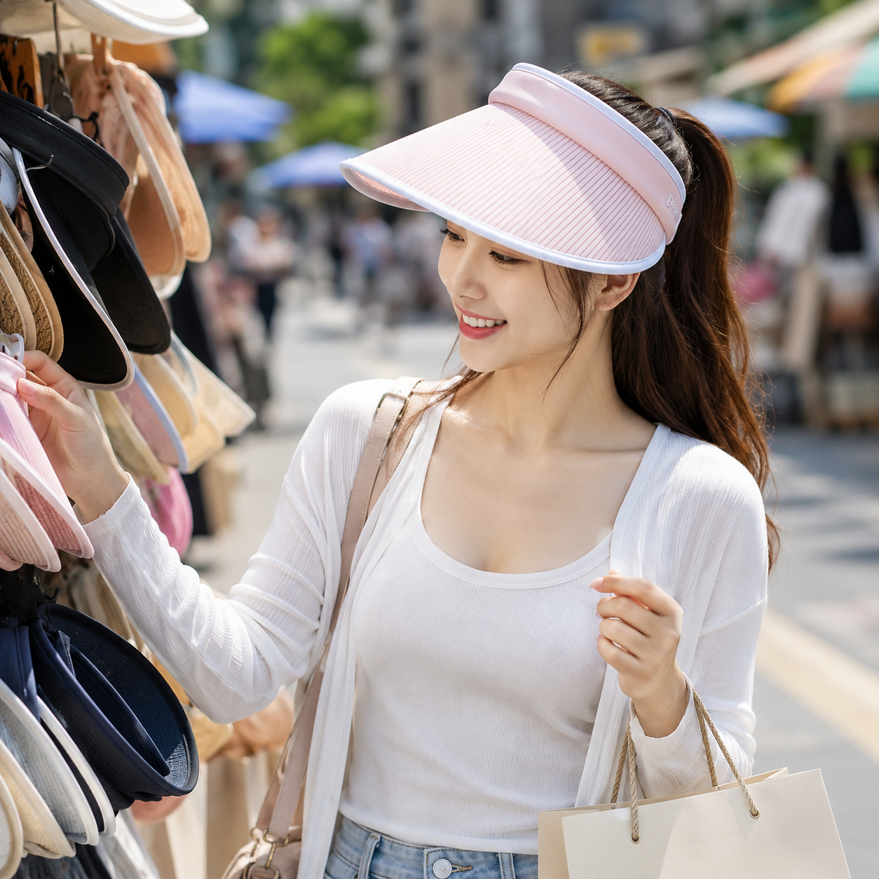 Women’s Wide-Brim Open-Top Sun Visor Hat – Lightweight UV Protection Summer Cap - Image 5