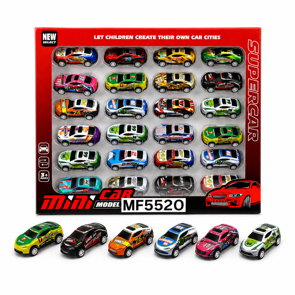 24-Piece Mini Racing Toy Car Set for Kids – Colourful Die-Cast Style Super Cars for Boys & Girls Ages 3+