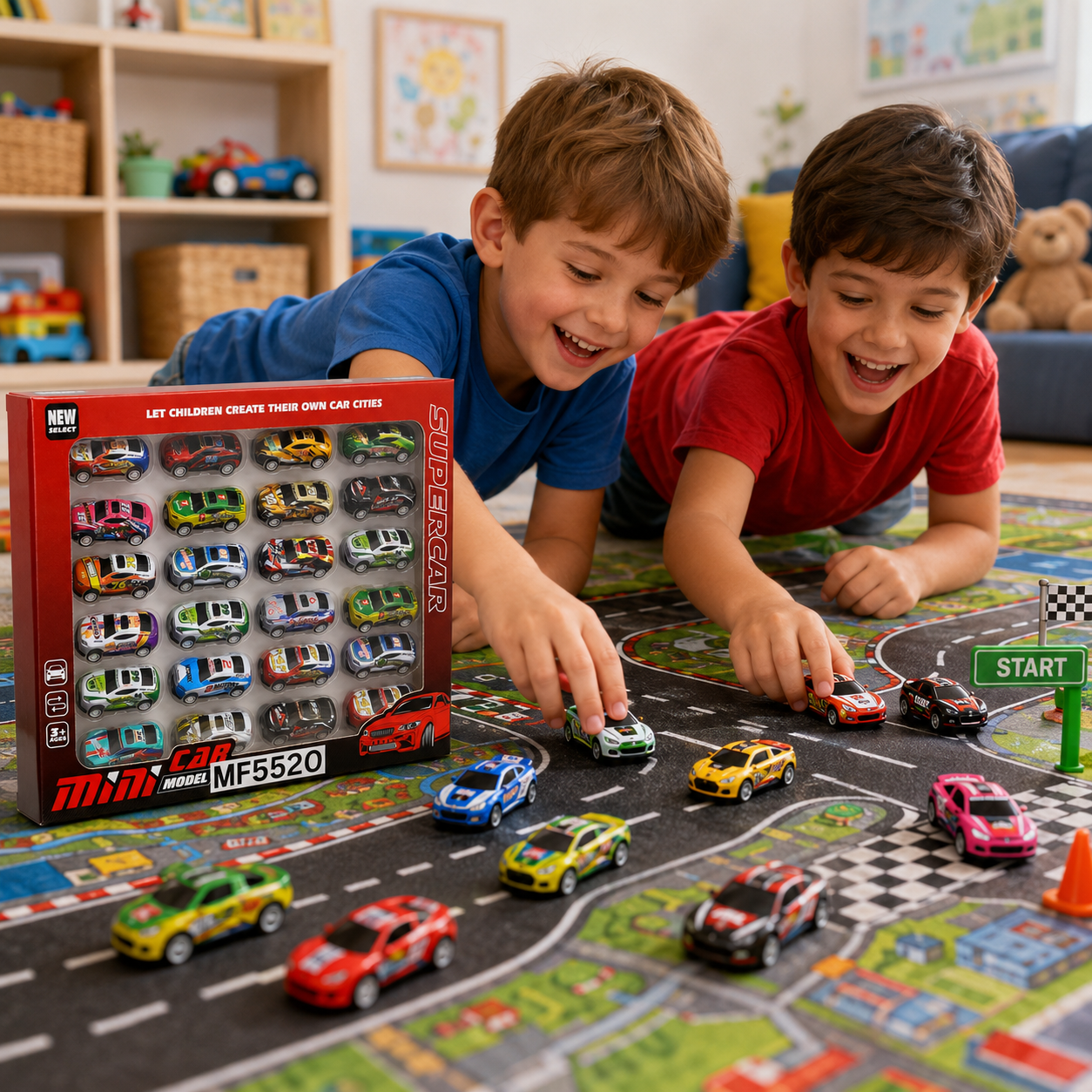 24-Piece Mini Racing Toy Car Set for Kids – Colourful Die-Cast Style Super Cars for Boys & Girls Ages 3+ - Image 3