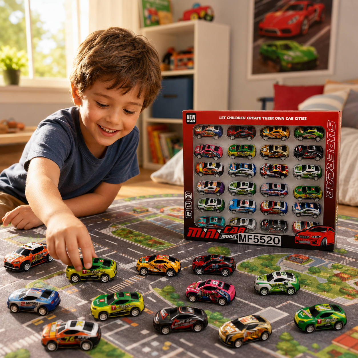 24-Piece Mini Racing Toy Car Set for Kids – Colourful Die-Cast Style Super Cars for Boys & Girls Ages 3+ - Image 2