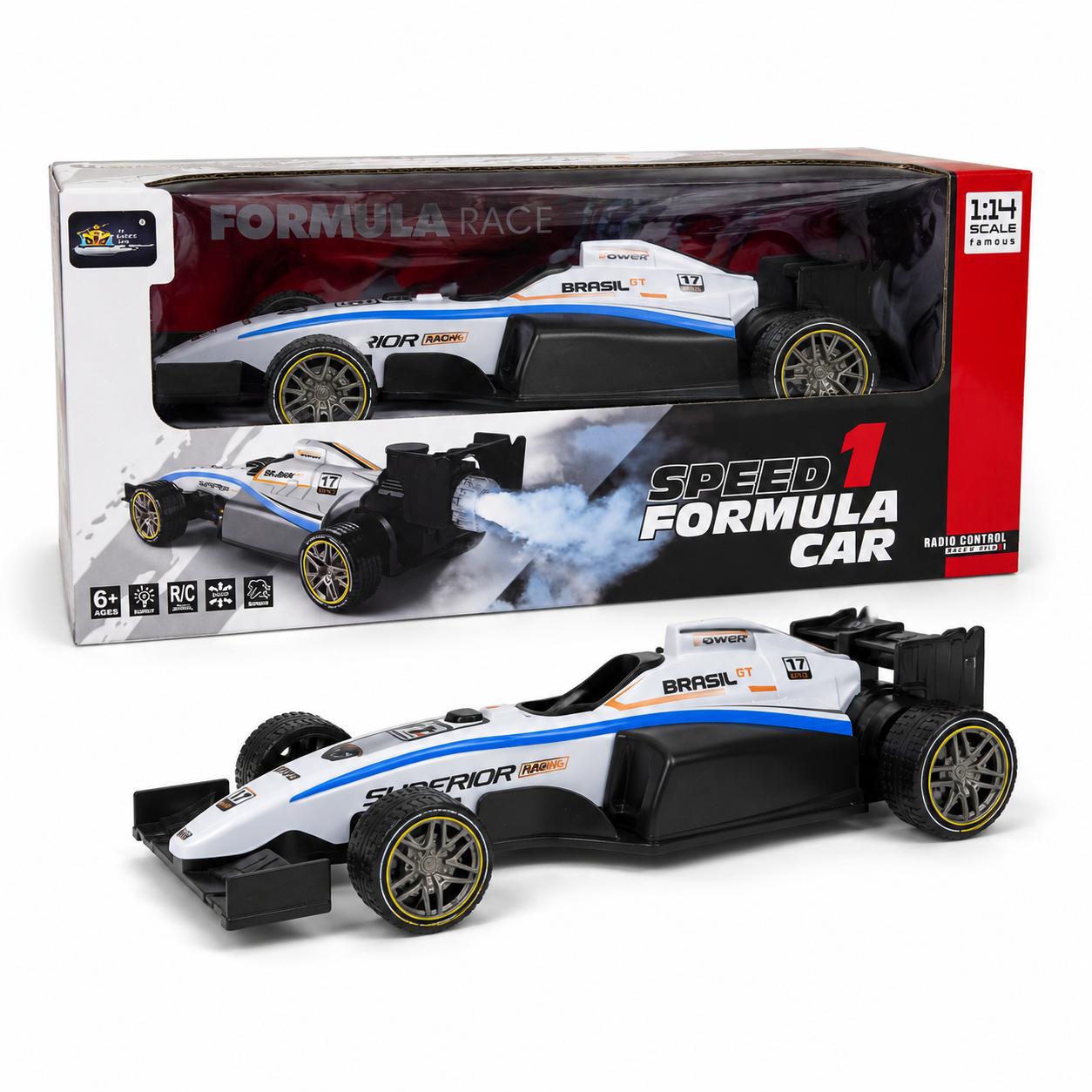 1:14 Scale Speed Formula RC Car Toy – Radio Control Racing Car with Remote, Kids Formula Style Sports Car Toy for Boys 6+ Years