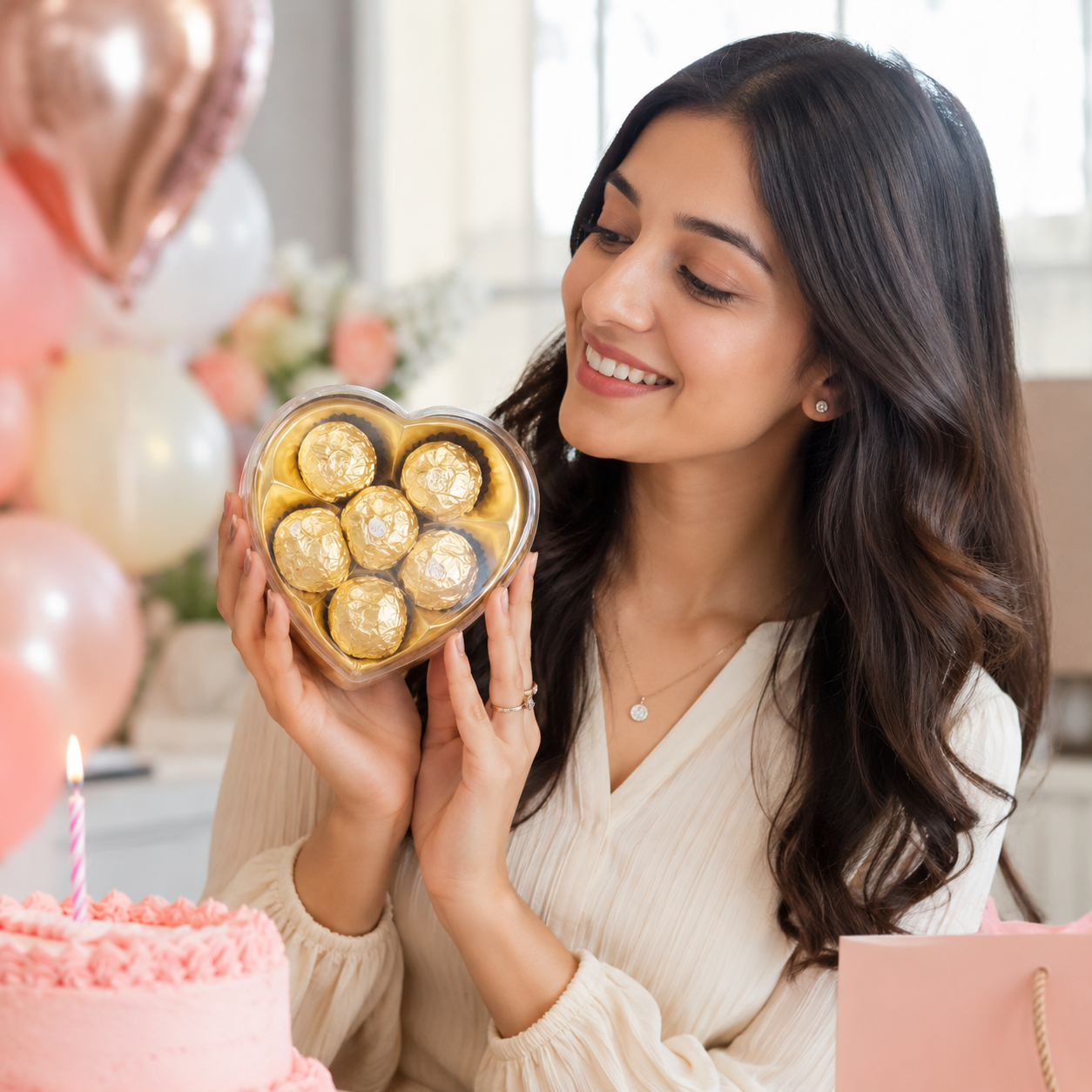 Heart Shape Chocolate Gift Box 5 Pcs – Gold Foil Wrapped Chocolate Balls, Cute Candy Gift Pack for Birthday, Wedding, Valentine & Party Favors - Image 3