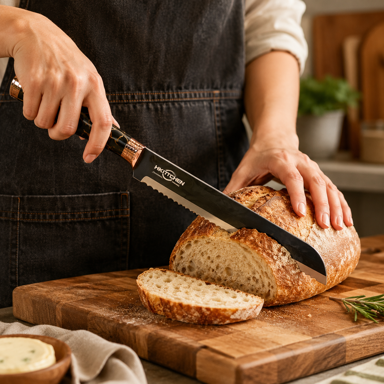 HX Kitchen Stainless Steel Knife Set with Rotating Stand, Kitchen Scissors, Peeler & Sharpener - Image 4