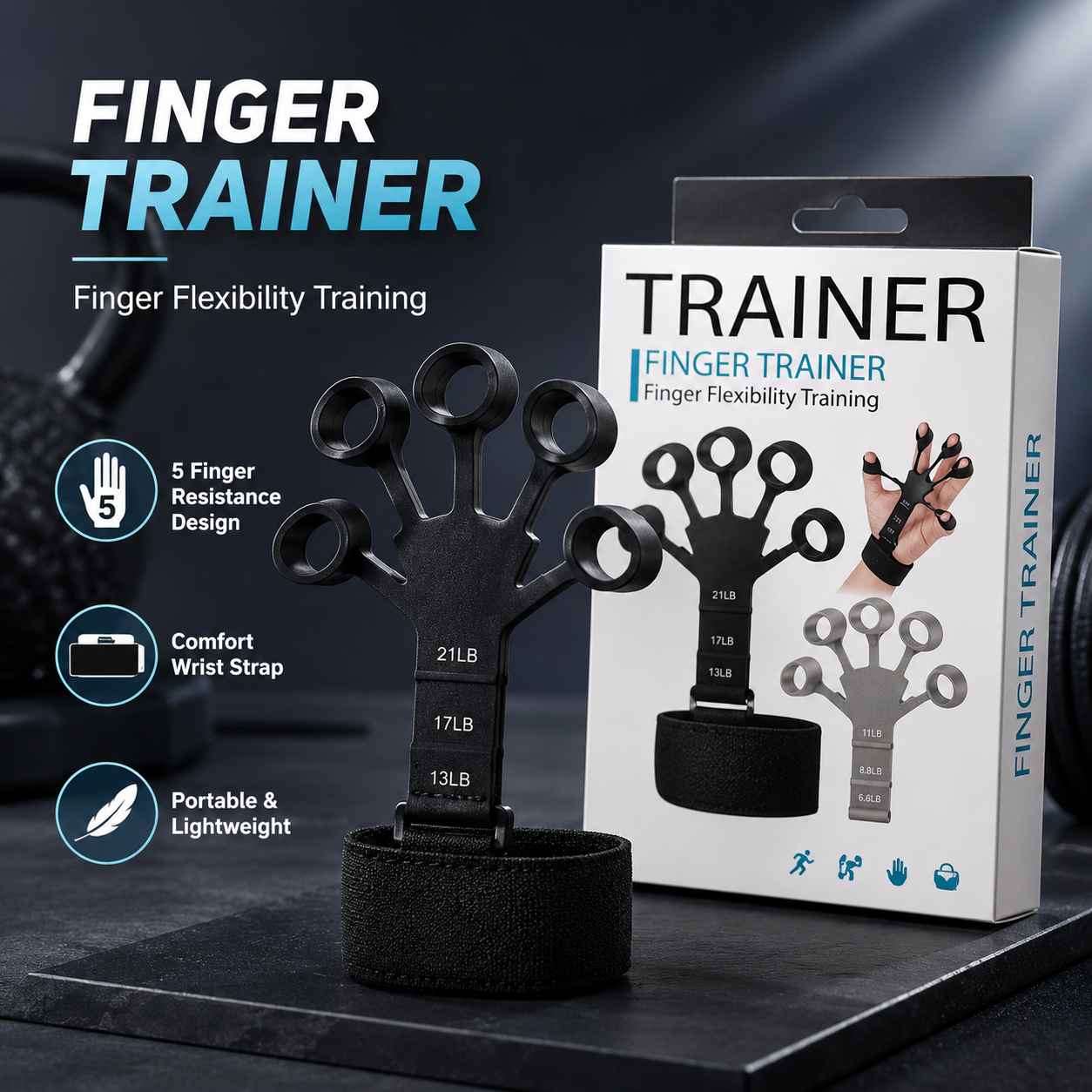Adjustable Finger Strength Trainer with Wrist Strap – Hand Grip & Finger Flexibility Exerciser - Image 6