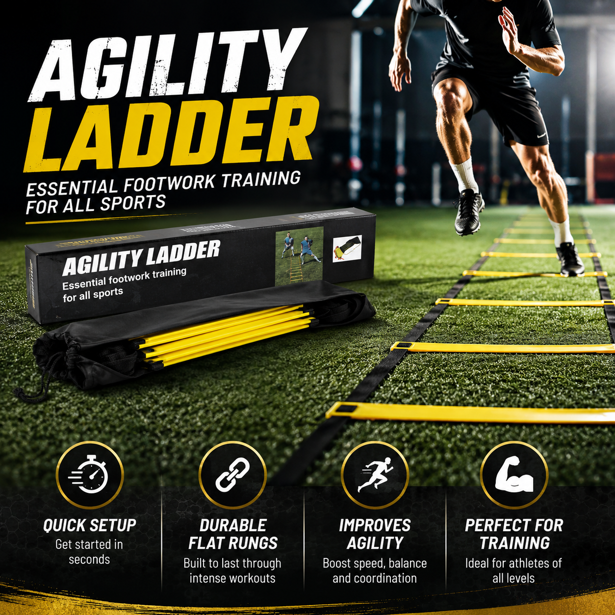 Agility Training Ladder for Football, Fitness & Speed Drills – Adjustable Sports Workout Equipment - Image 2