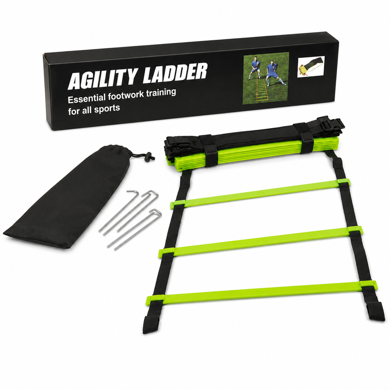 Agility Training Ladder for Football, Fitness & Speed Drills – Adjustable Sports Workout Equipment
