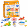 Ocean World 6-in-1 Matching Puzzle Set for Kids – 39-Piece Sea Animal Educational Jigsaw Puzzles in Storage Box