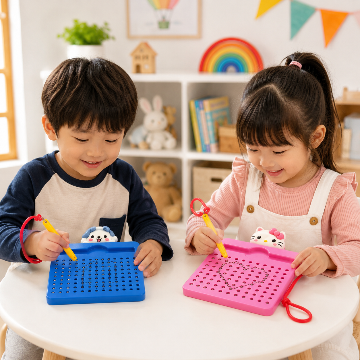 Mini Magnetic Bead Drawing Board with Stylus & Keychain – Pocket Sensory Writing Toy for Kids - Image 4