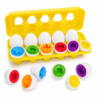 12-Piece Matching Eggs Shape and Colour Sorting Educational Toy for Toddlers 18 Months+
