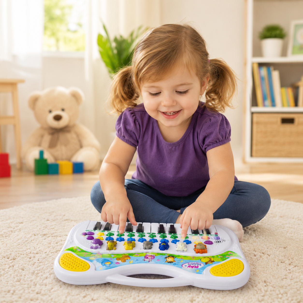 Kids Animal Piano Musical Keyboard with Recording, Learning Modes, Melodies and Animal Sounds – 18 Months+ - Image 3