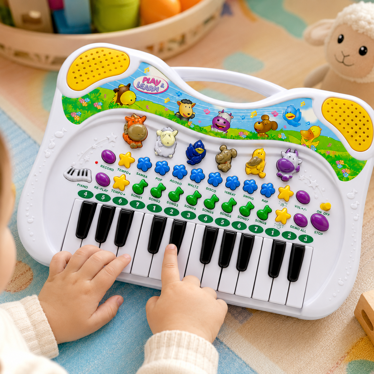 Kids Animal Piano Musical Keyboard with Recording, Learning Modes, Melodies and Animal Sounds – 18 Months+ - Image 2