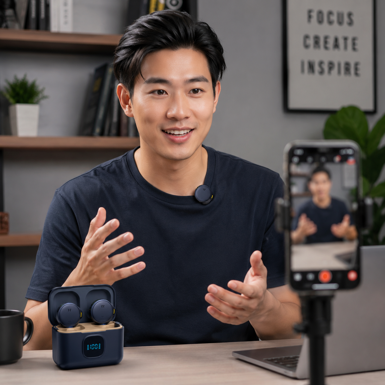 2.4G Wireless Microphone with Charging Case – Dual Clip Mic for Mobile Recording, Vlogging, Live Streaming, YouTube, TikTok & Interview Use - Image 5