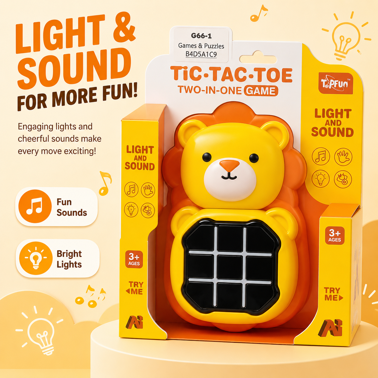 Kids Electronic Tic Tac Toe Game Toy – Light & Sound Interactive Puzzle Board, Memory Flash Game, 2-in-1 Educational Brain Toy for Boys & Girls Age 3+ - Image 8