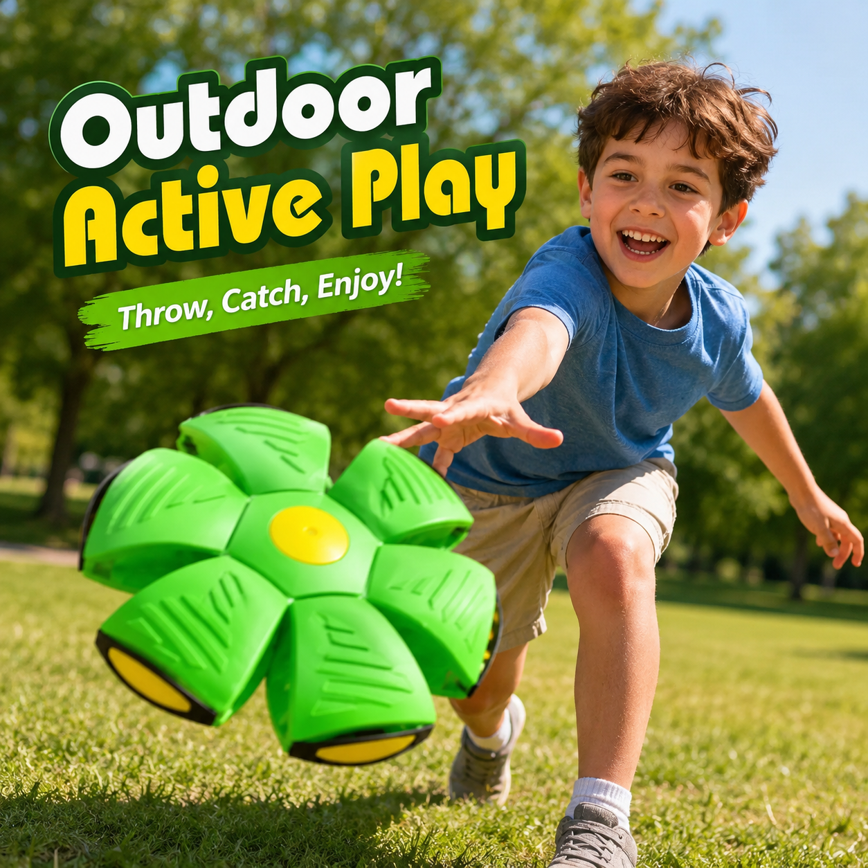 Flying Saucer Blast Ball Disc Toy for Kids – Pop Up Ball & Throwing Disc Outdoor Sports Game, Fun Catch & Throw Play Toy for Boys & Girls 3+ - Image 5