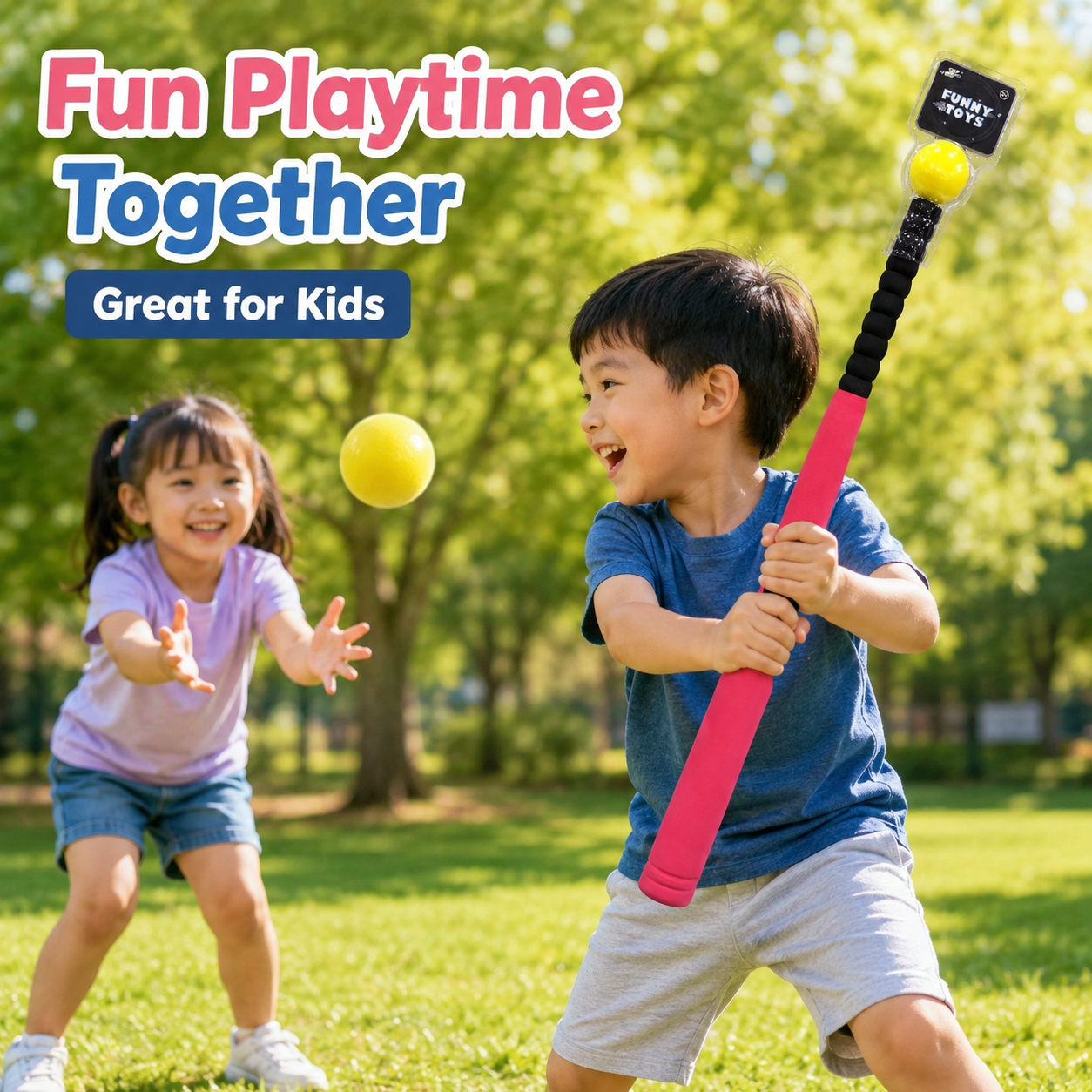 Kids Soft Baseball Bat with Ball Set – Lightweight Foam Bat Toy with Easy Grip Handle, Indoor & Outdoor Sports Play Toy for Boys & Girls - Image 2