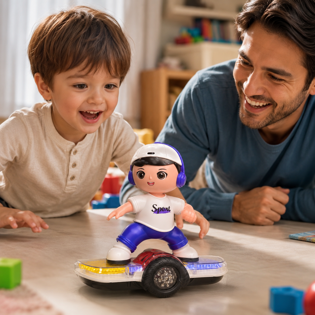 Kids Battery Operated Skating Boy Balance Car Toy – Moving Skateboard Toy with Cute Cartoon Figure, Gear Slide Action Toy for Boys & Girls 3+ Years - Image 3