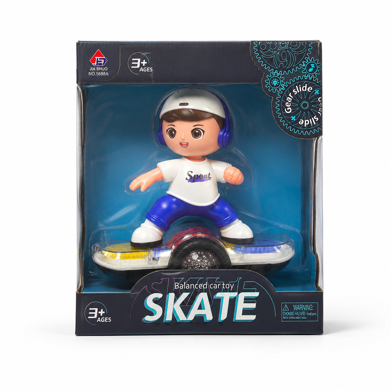 Kids Battery Operated Skating Boy Balance Car Toy – Moving Skateboard Toy with Cute Cartoon Figure, Gear Slide Action Toy for Boys & Girls 3+ Years - Image 7