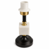 Decorative Table Lamp Base with Bulb Holder 2Pcs – Gold & Black Bedside Lamp Stand with Marble Style Block Base for Bedroom, Office & Home Decor
