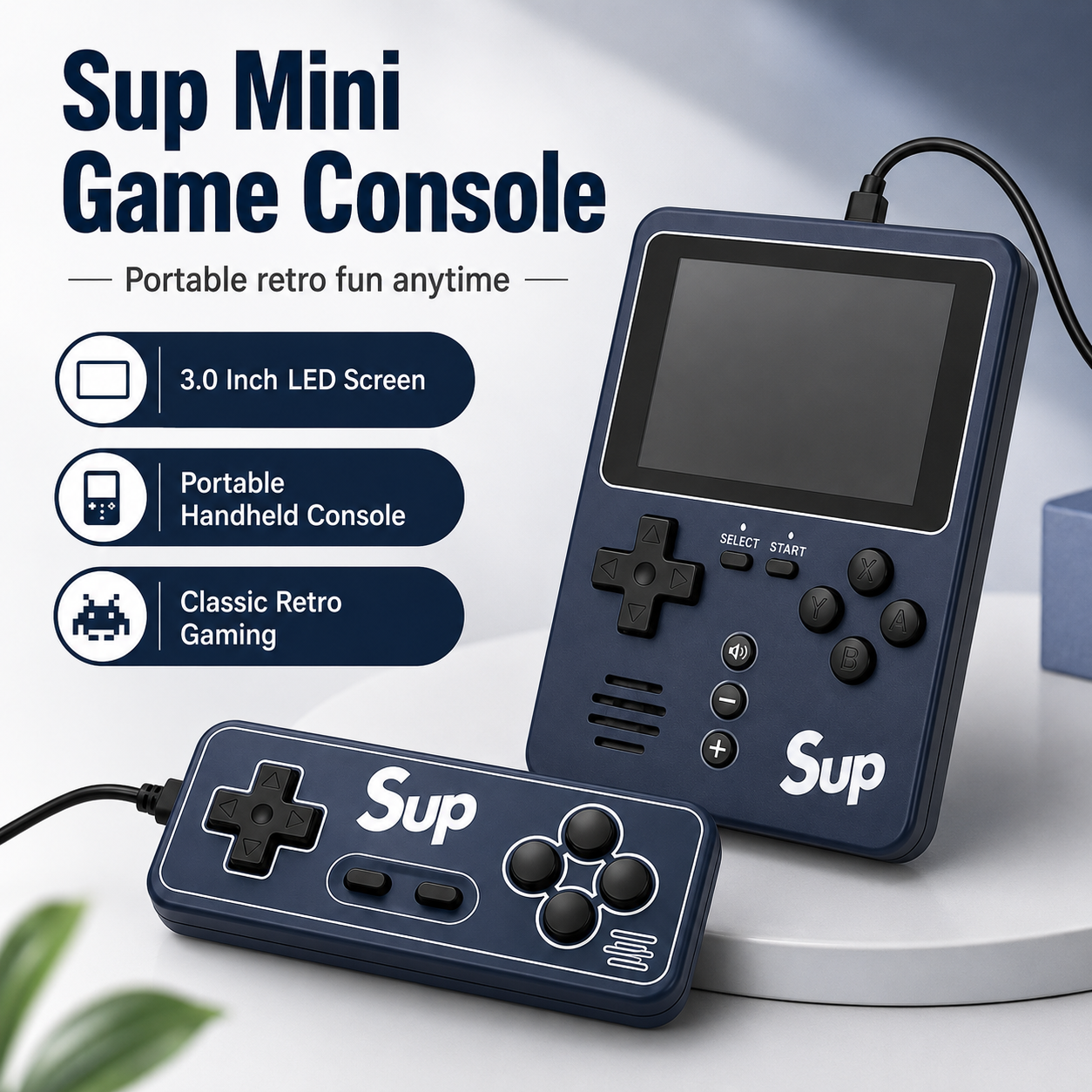 SUP Game Box Portable Retro Handheld Game Console for Kids | Rechargeable Mini Video Game Player with Built-in Classic Games | Handheld Gaming Toy Gift - Image 7